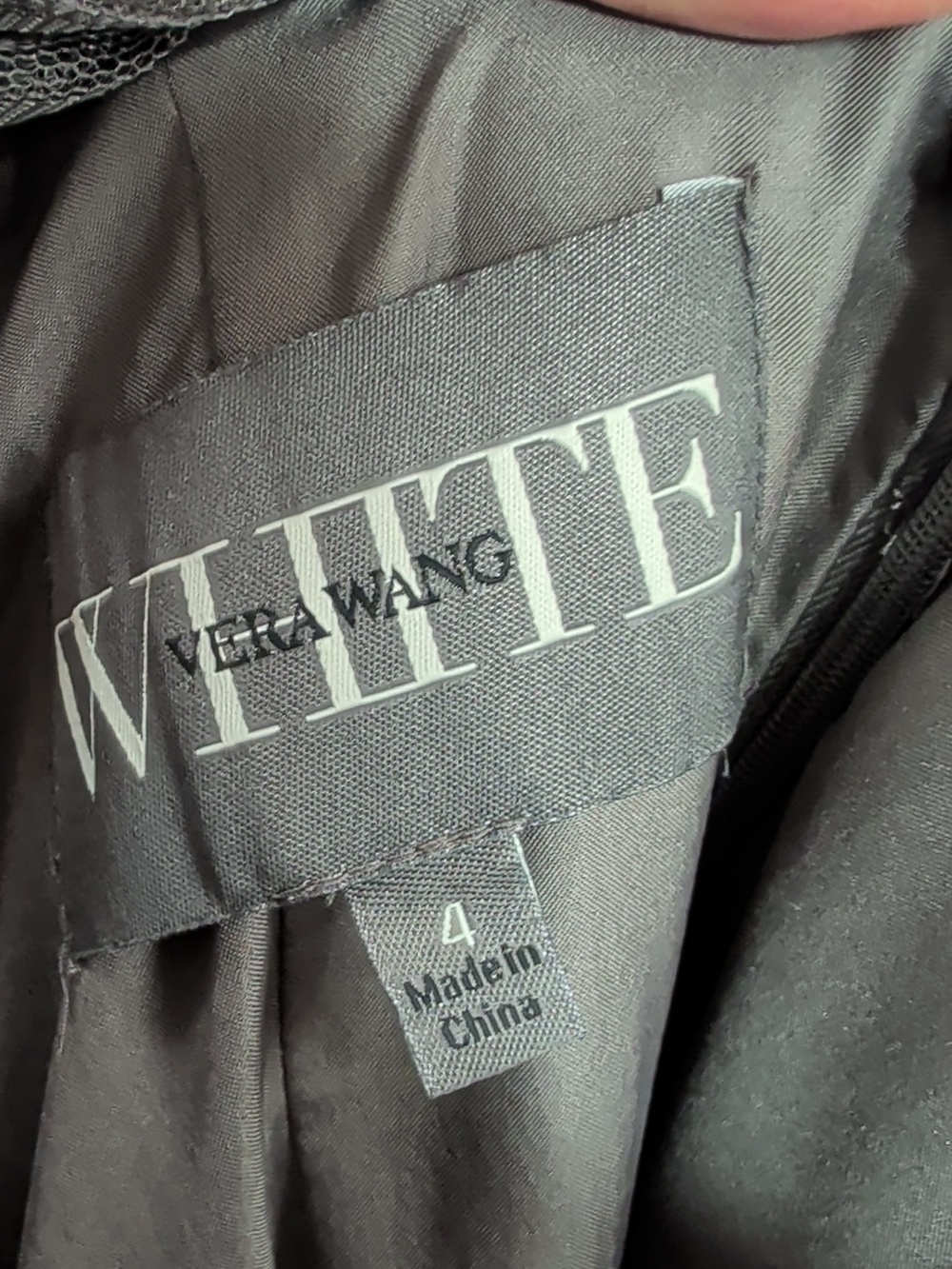 White by Vera Wang Georgette One-Shoulder Charcoal Grey Maxi Bridesmaid Dress - Picture 9 of 11